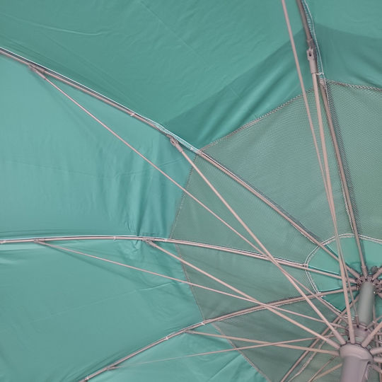Maui & Sons WindGuard Faltbarer Strandsonnenschirm aus Aluminium mit Durchmesser 2,2 m, UV-Schutz und Strand Sonnenschirm Petrol mit Doppelstreben (verstärkt)