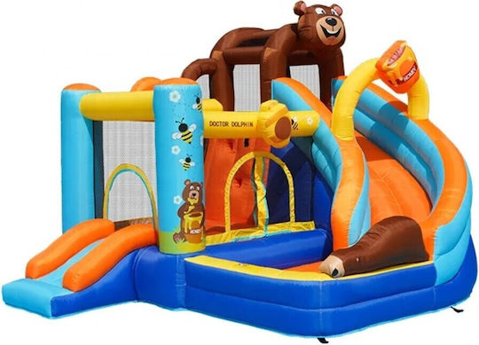 Homeone Inflatable Bear Adventure with Trampoline and Slide for Ages 3-8
