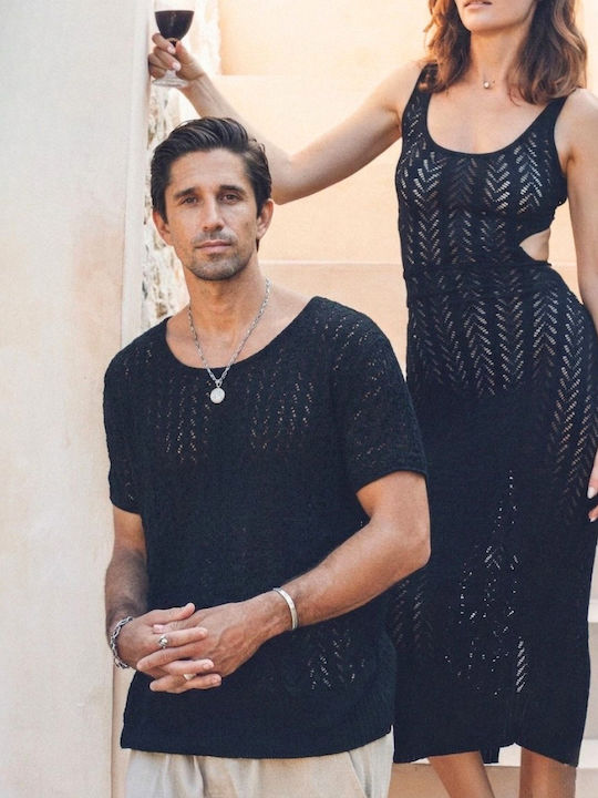 Candra Matching Couple Look T-shirt Μαύρο