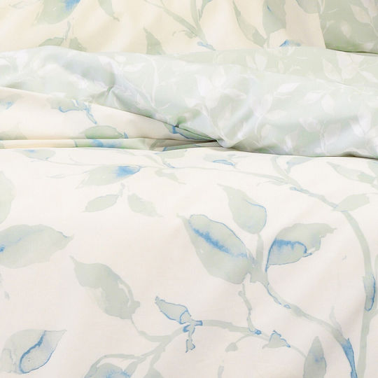 Melinen Duvet Cover Cotton Double 225x245 Spring Pearl Blue