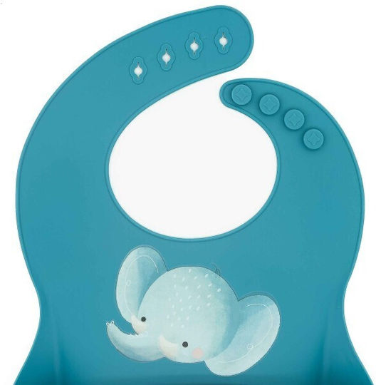 Sassi Junior Babici Pentru Bebeluși Impermeabilă Din Silicon Cu Buzunar Elephant Pentru 6 Luni+