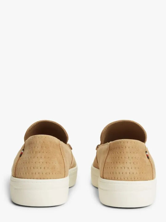 Suede Men's Loafers in Beige Colour