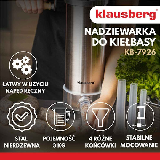 Manual Sausage Filler 3kg Klausberg Kb-7926 Vertical