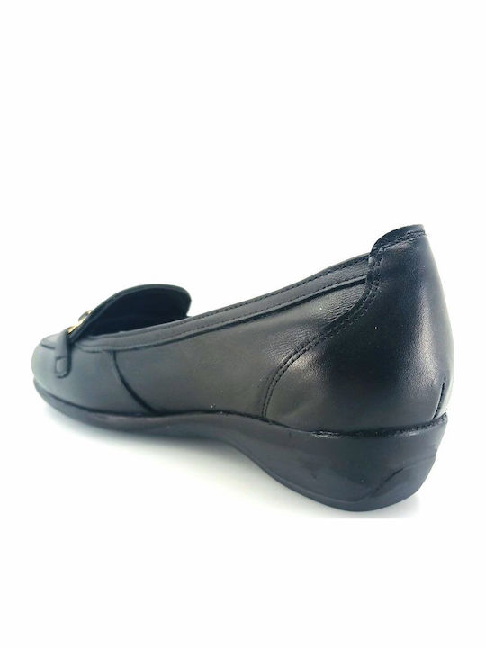 Δερμάτινα Γυναικεία Loafers σε Μαύρο Χρώμα