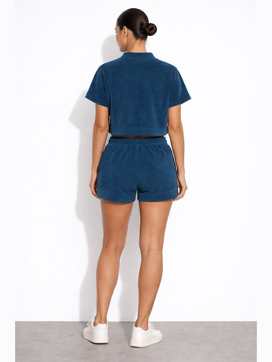 Bluza Damă Mâneci Scurte Albastră
