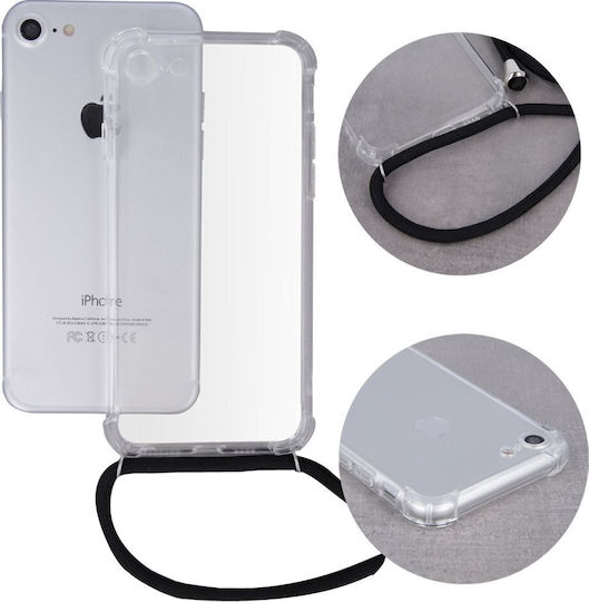 Back Cover Σιλικόνης με Λουράκι Μαύρο (Huawei Nova Y90)