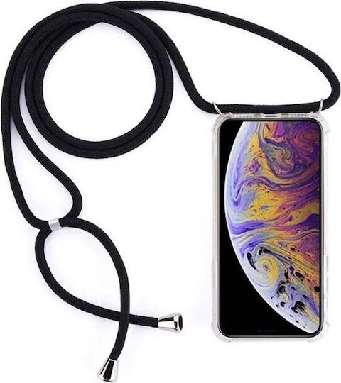 Back Cover Σιλικόνης με Λουράκι Μαύρο (Huawei Nova Y90)