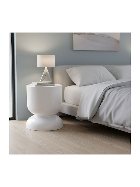 Rundes Beistelltisch Funktionales Design Weiß M36xP36xH46cm