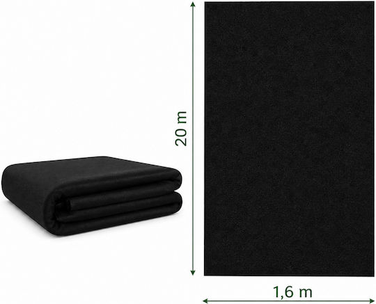 Folie Agrotextilă Anti- buruieni Zola 1.6 X 20 M Filtru Uv Reține Umiditatea Încălzește Solul 50 G/m2 Pp Neagră
