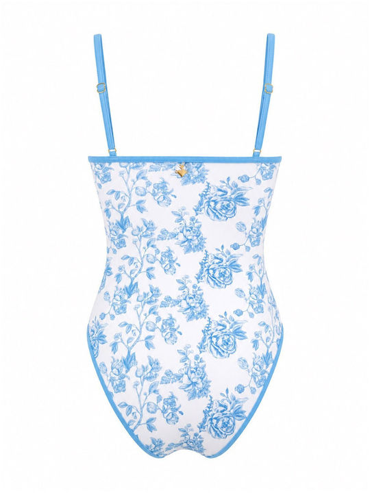 Ολόσωμο Μαγιό Floral Μπλε