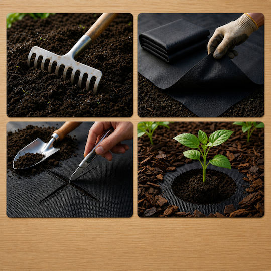 Folie Agrotextilă Anti- buruieni Zola 1.6 X 20 M Filtru Uv Reține Umiditatea Încălzește Solul 50 G/m2 Pp Neagră