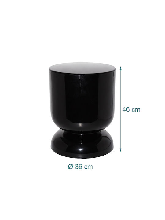Round Side Table Black W36xL36xH46cm