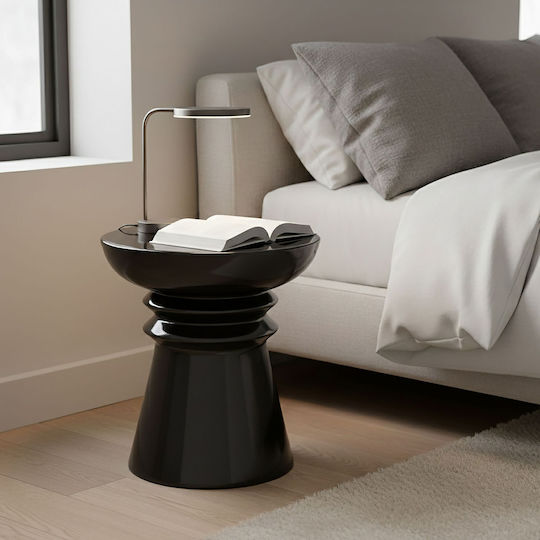 Στρογγυλό Βοηθητικό Τραπεζάκι Black Μ38xΠ38xΥ45εκ.