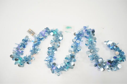 Alista Home Christmas Illuminated Plastic Blue Garland 5x200cm
