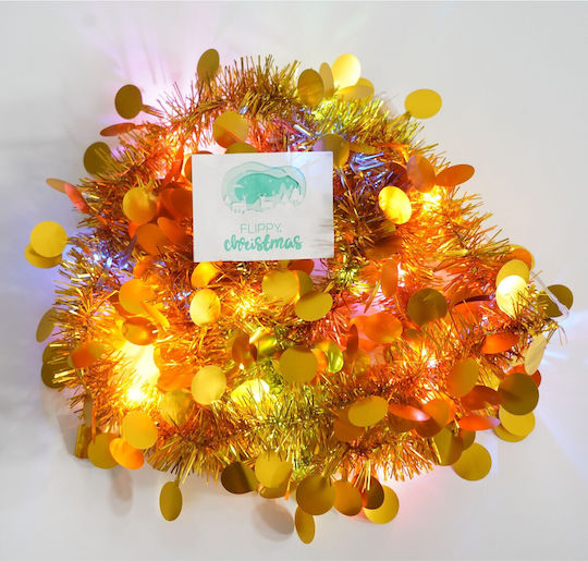Alista Home Christmas Illuminated Plastic Gold Garland 5x200cm