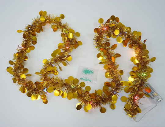 Alista Home Christmas Illuminated Plastic Gold Garland 5x200cm