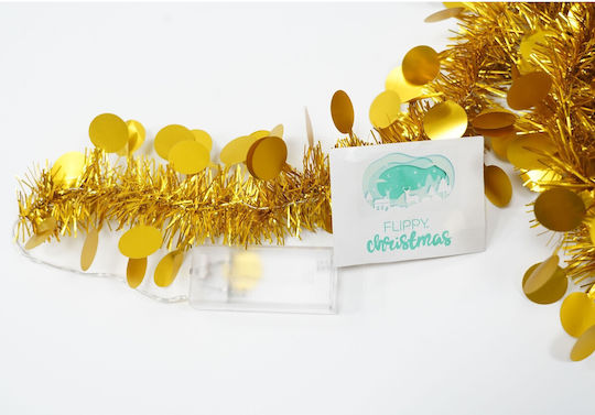 Alista Home Christmas Illuminated Plastic Gold Garland 5x200cm