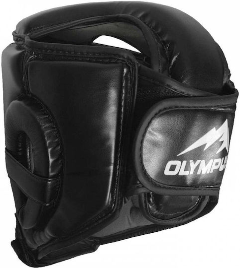 Olympus Sport Boxing Helmet Adult Open Face Synthetic Leather Black