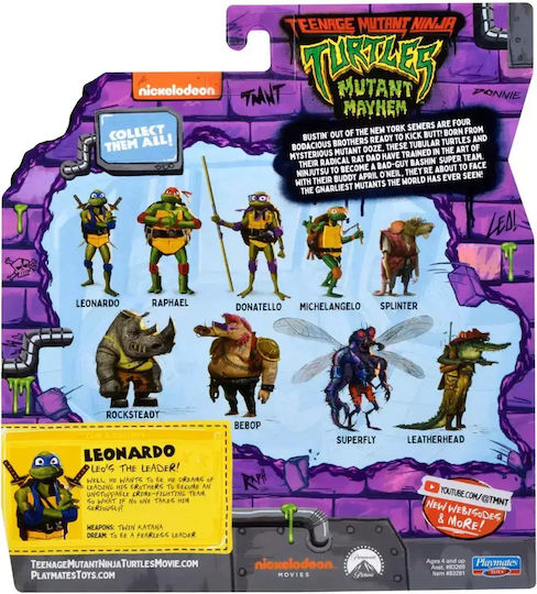 Action Figure Mutant Mayhem Leonardo Basic Teenage Mutant Ninja Turtles 14cm