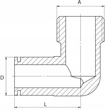 Brass Angle Half Coupling 3/4 X 3/4 Inch