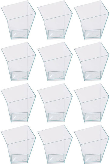 Orion Set of 12 Plastic Disposable Containers with 120ml Capacity Transparent