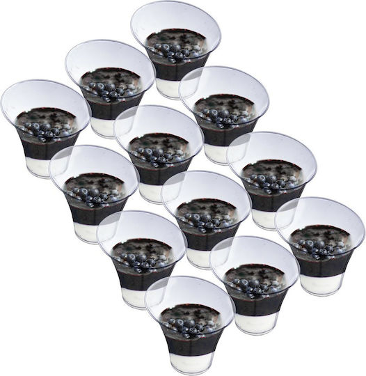Orion Set 12 Vase de Unică Folosință din Plastic cu Capacitate de 180ml Transparente