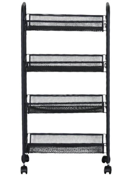 Ankor Metal Kitchen Trolley 4 Tiers Black 44x26x85cm
