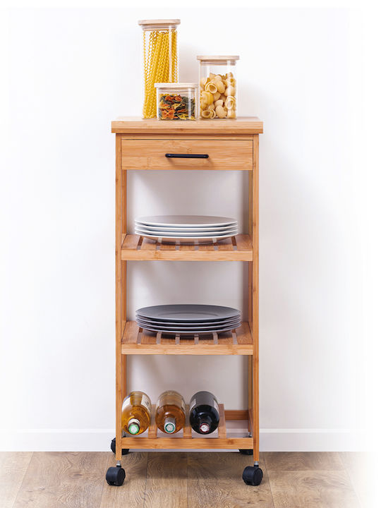 5Five Linha Wooden Kitchen Trolley 5 Tiers Beige 38x37x90cm