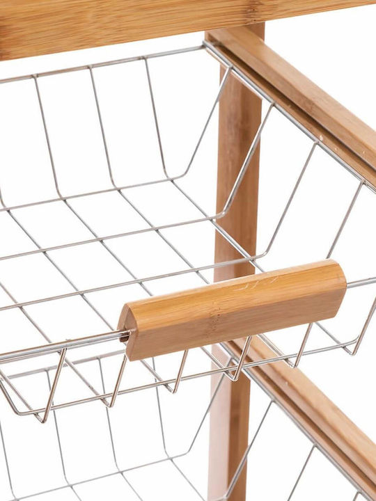 5Five Τρόλεϊ Κουζίνας Ξύλινο 8 Θέσεων Καφέ 76x37x86cm