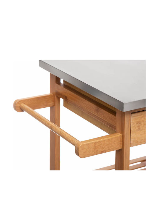 5Five Τρόλεϊ Κουζίνας Ξύλινο 8 Θέσεων Καφέ 76x37x86cm