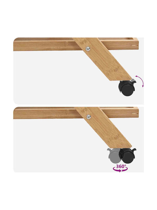 vidaXL Καλάθι Κάβα Ποτών Ξύλινη με Ρόδες Καφέ 65x40.5x76.5εκ.