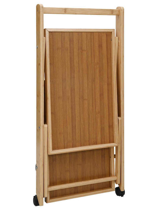 vidaXL Καλάθι Κάβα Ποτών Ξύλινη με Ρόδες Καφέ 65x40.5x76.5εκ.