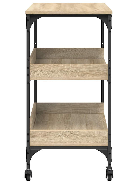 vidaXL Τρόλεϊ Κουζίνας Ξύλινο 3 Θέσεων Καφέ 60x41x80.5cm