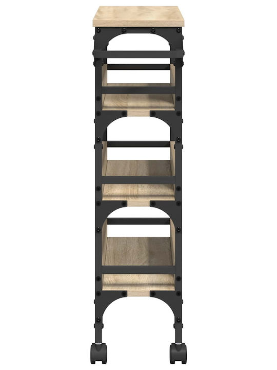 vidaXL Wooden Kitchen Trolley 3 Tiers Brown 53x20x76cm