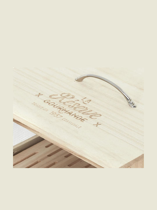 The Home Deco Factory Επιτραπέζια Βάση Ξύλινο Ντουλάπι Αποθήκευσης Τροφίμων με 3 Ράφια Ξύλινη 28x24x39εκ. Μπεζ