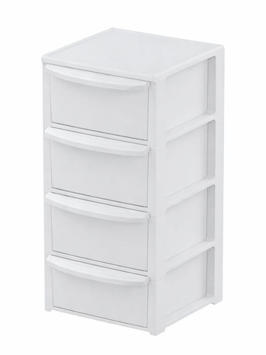 ArtPlast Snappy Sertar Plastic Albă 4 Sloturi 39x38.5x79cm