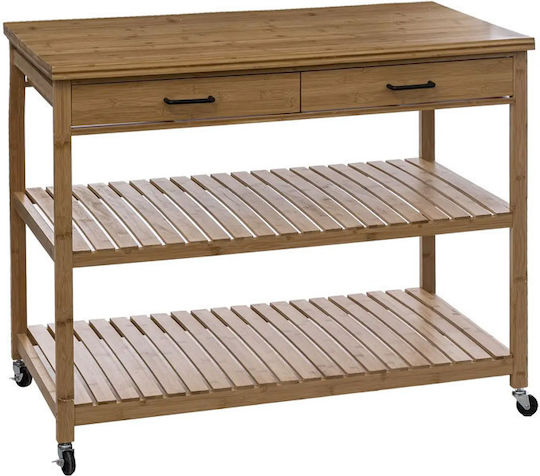 5Five Linha Τρόλεϊ Κουζίνας Ξύλινο 5 Θέσεων Μπεζ 108x60x90cm