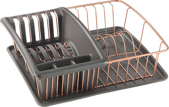 Metaltex Plus Aquatex Στραγγιστήρι Νεροχύτη Μεταλλικό Γκρι 35x30x12cm