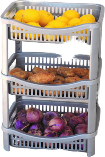 Viomes Plastic Food Rack 3 Tiers Gray 183 Viomes Plastic Food Rack 3 Tiers Gray 183
