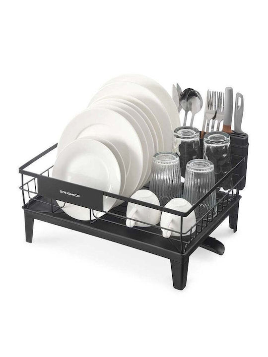 Songmics Metal Sink Strainer Black Metal 31x42x18.5cm