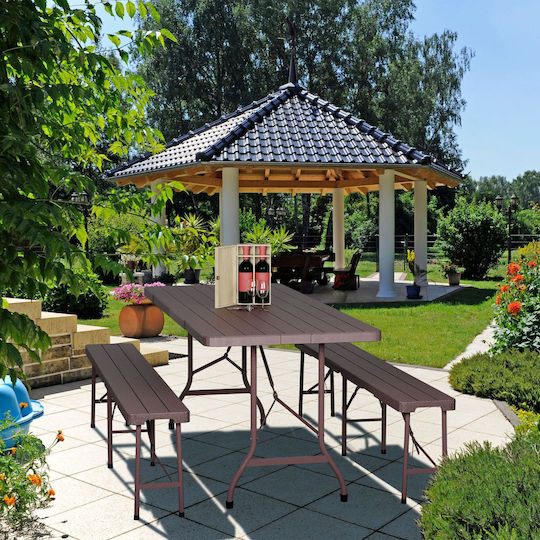 Relaxdays Set Masă Oțel Pentru Mobilier De Camping Pliabil Multicolor 3 Bucăți