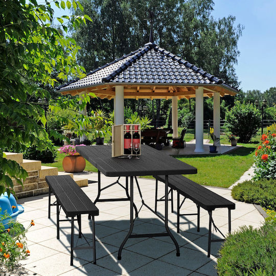 Relaxdays Set Masă Oțel Pentru Mobilier De Camping Pliabil Multicolor 3 Bucăți