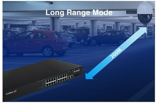 Edimax IGS-5218PLC Управляем L2 PoE+ Превключвател с 16 Gigabit (1Gbps) Ethernet порта