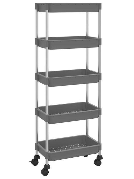 vidaXL vidaXL Metallisches Küchenwagen Mit 5 Ebenen Grau 40x22x116cm