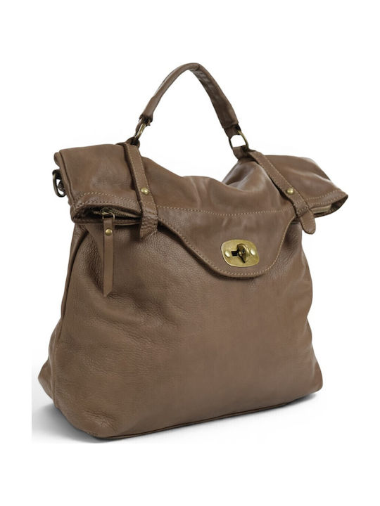 Geantă De Piele Pentru Dama Rucsac Taupe