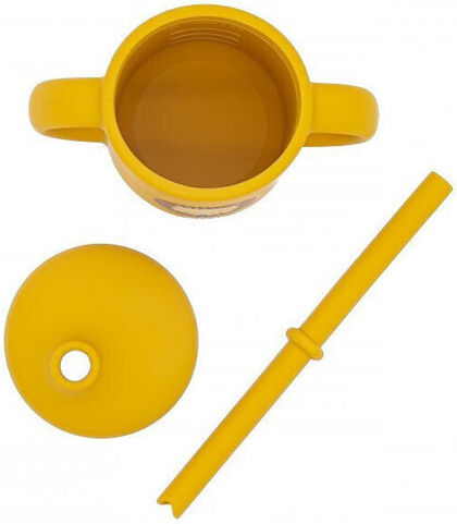 Sassi Junior Baby- und Kleinkindbecher mit Griffen und Strohhalm aus Silikon 120ml für 6 Monate+