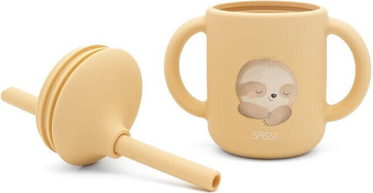 Sassi Junior Toddler Cup with Handles and Straw Silicone Yellow for 6m+