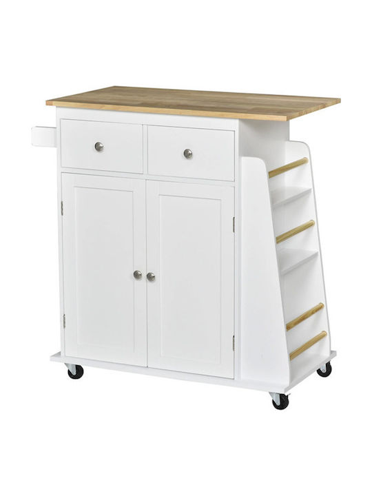 Floor Kitchen Cabinet White 89x45x89.5cm