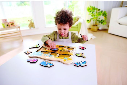 Ξύλινο Παιδικό Puzzle Σφηνώματα 10pcs Hape