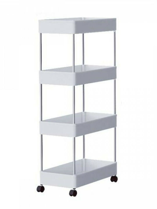 Next Plastic Kitchen Trolley 4-Tier Gray 40x22x86cm